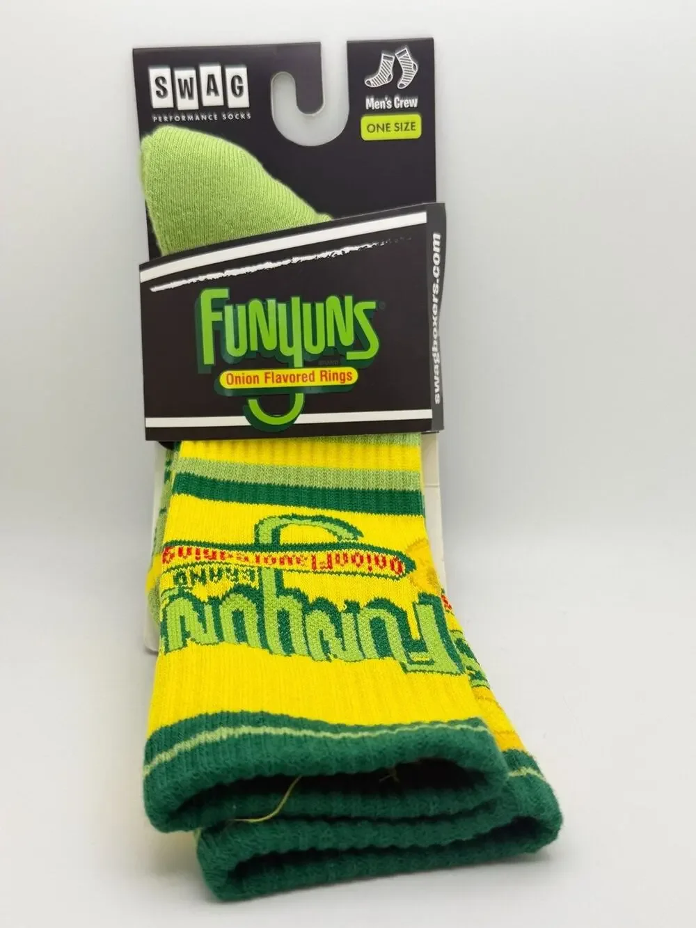 Funyuns Onion Flavored Rings Mens Crew Socks Swagboxers Cotton Blend One Size